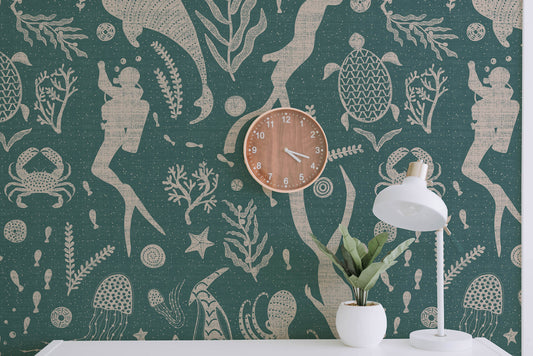 Scuba Toile Wallpaper