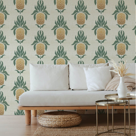 Vintage Vacation Pineapples Wallpaper