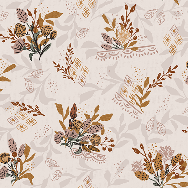 Boho Florals and Lace Wallpaper