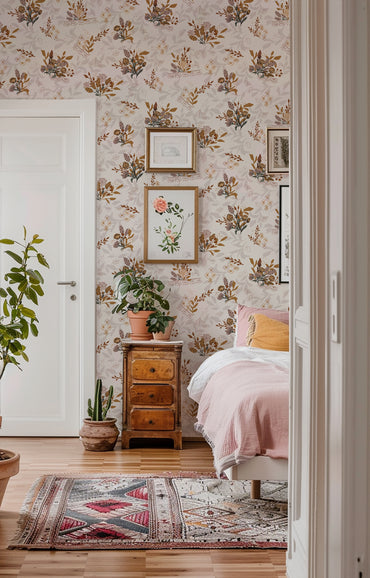 Boho Florals and Lace Wallpaper