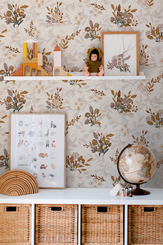 Boho Florals and Lace Wallpaper