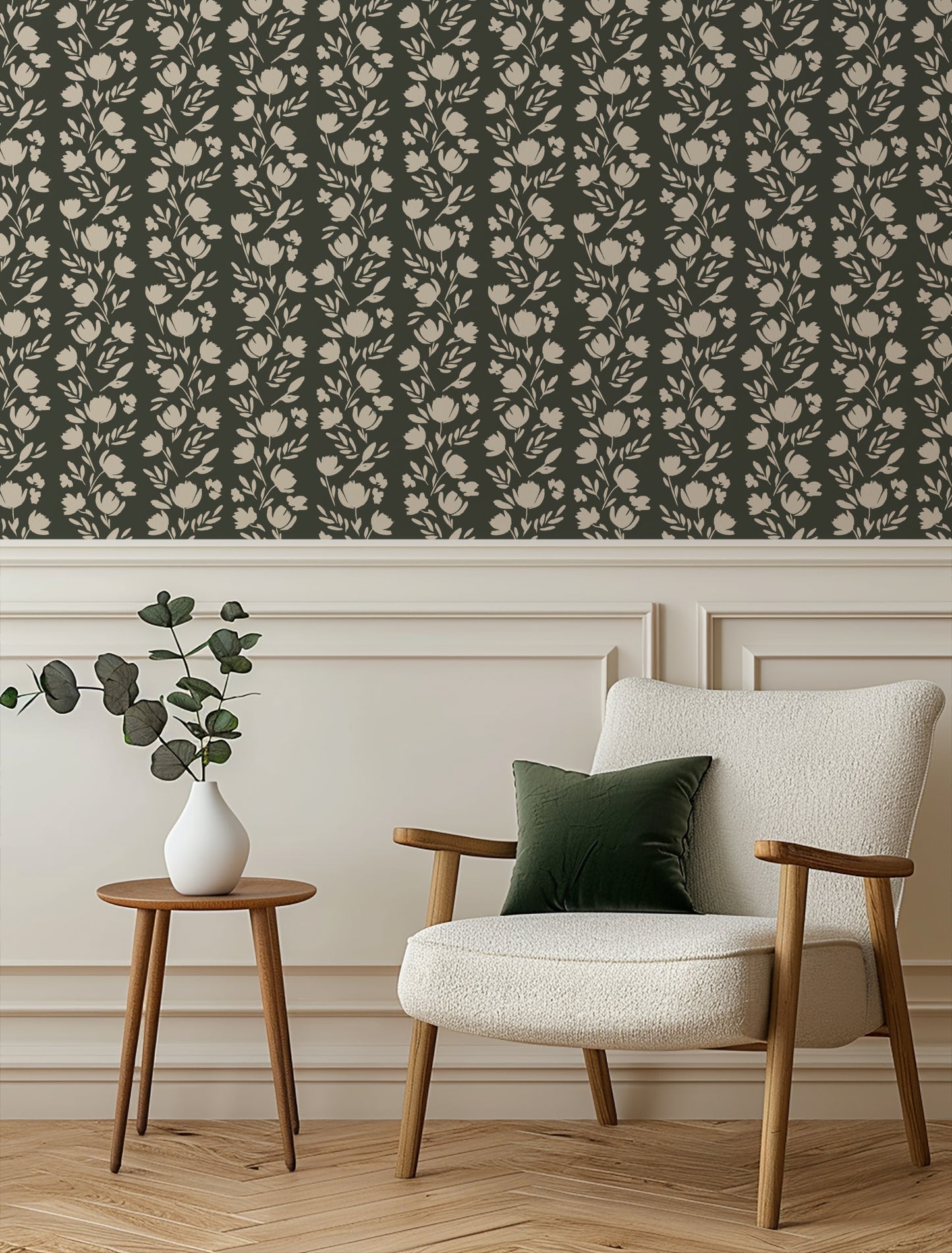 Western Floral Vertical Wallpaper