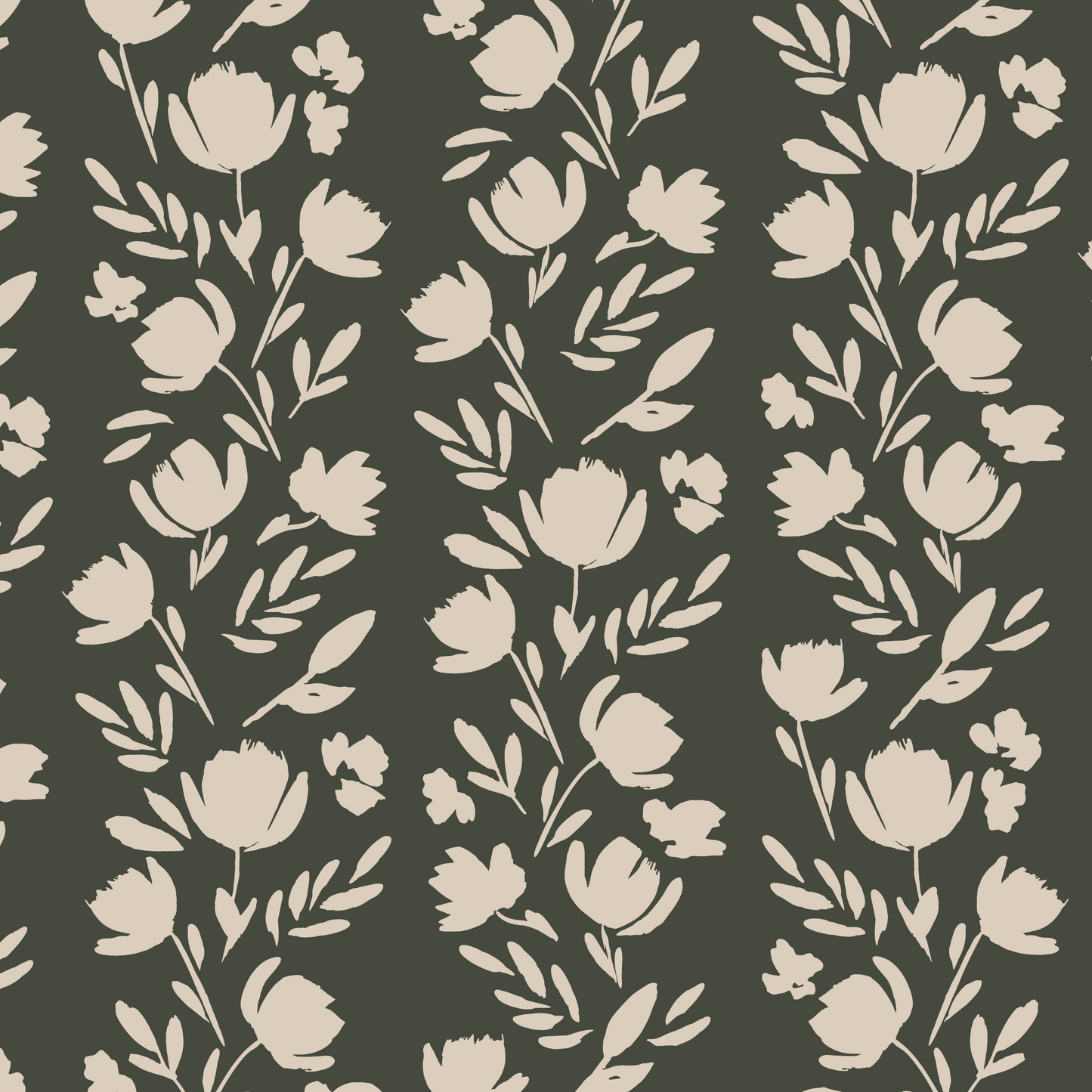 Western Floral Vertical Wallpaper