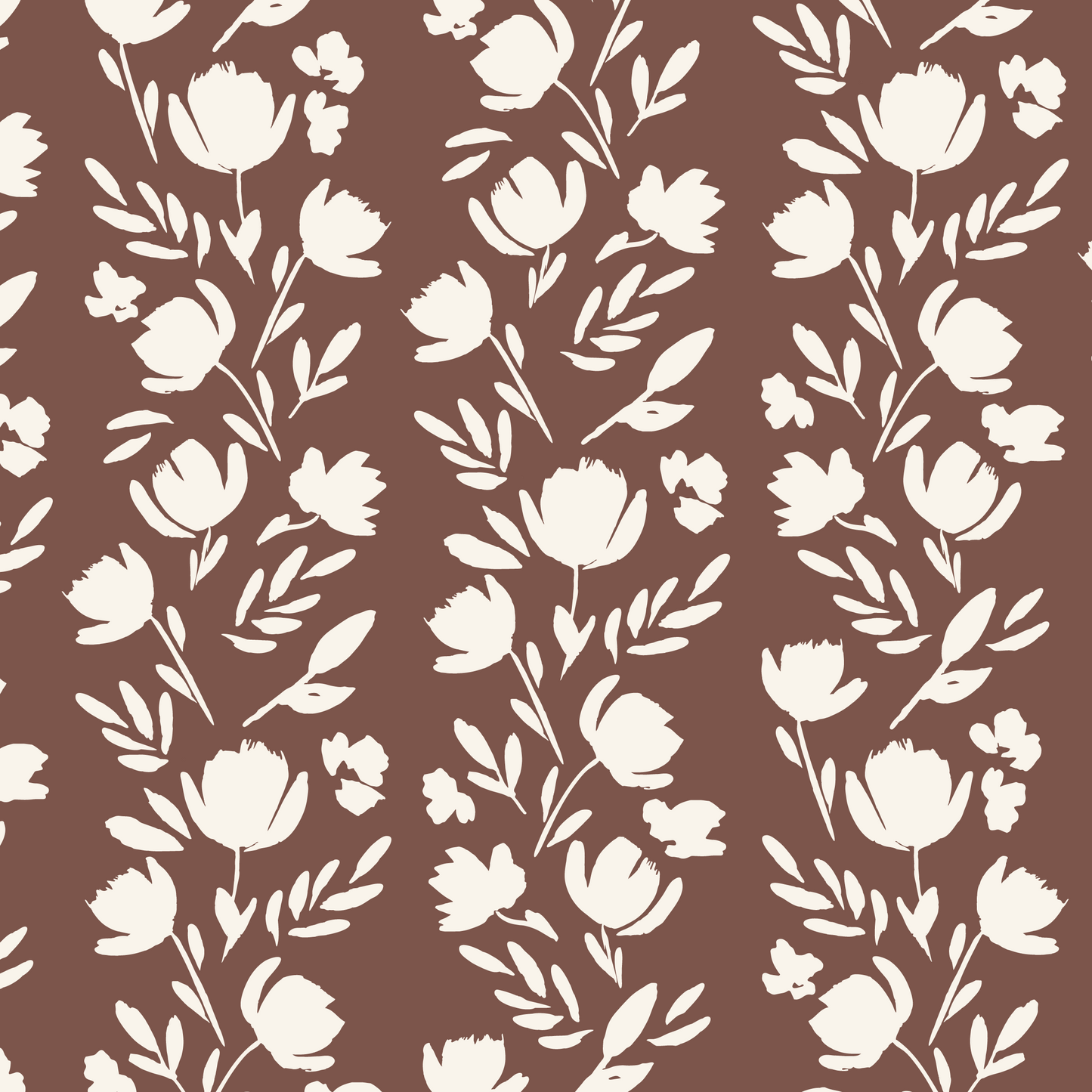Western Floral Vertical Wallpaper