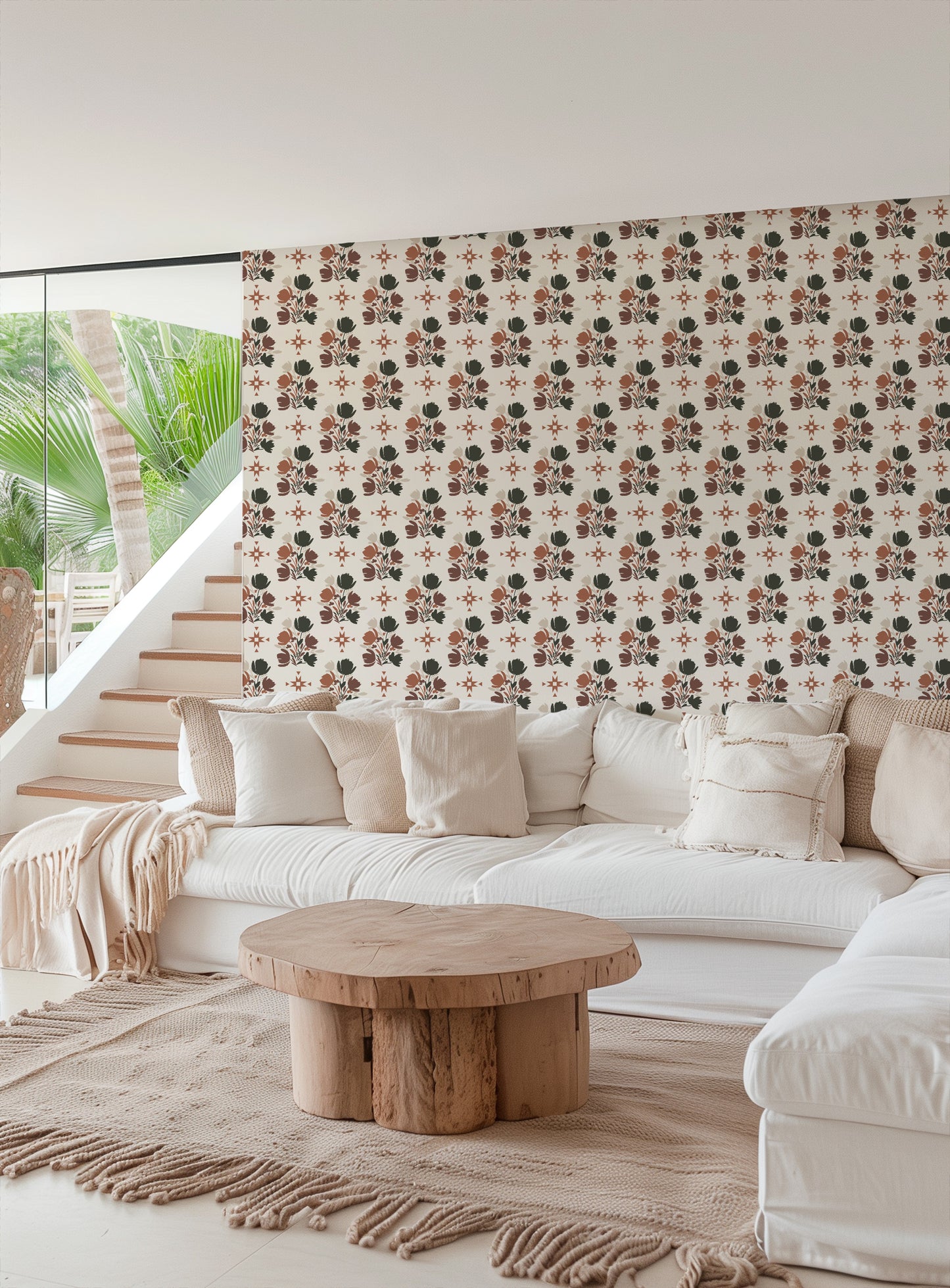 Western Floral Texture Wallpaper