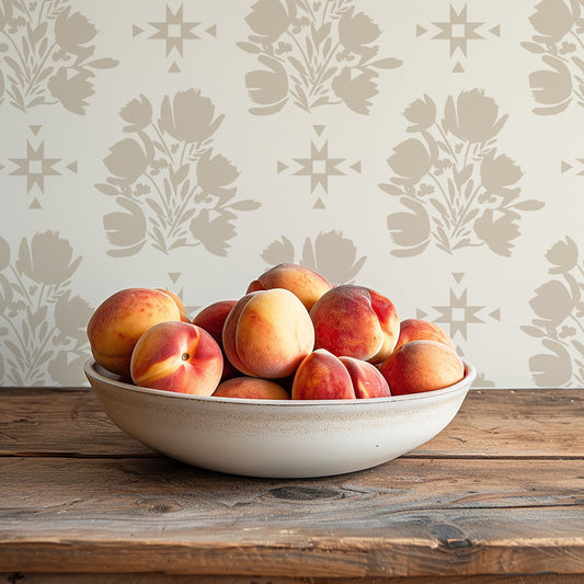 Western Floral Texture Wallpaper