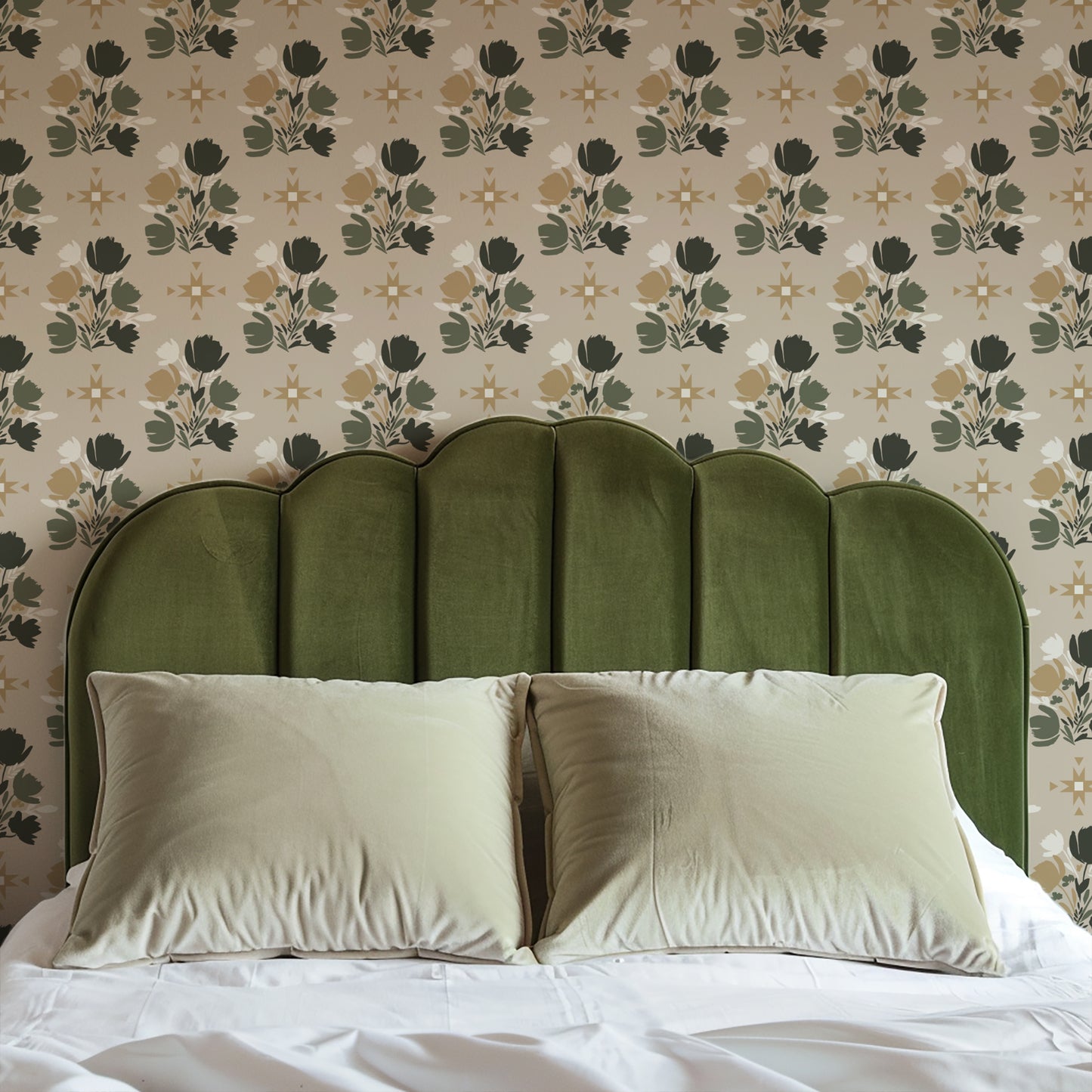 Western Floral Texture Wallpaper