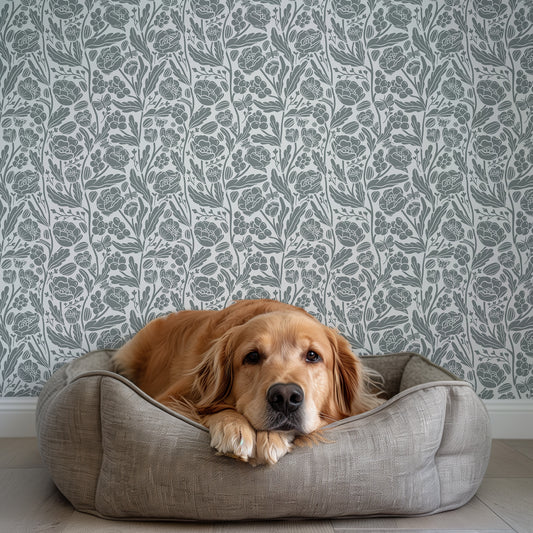 Whimsical Garden Floral Wallpaper