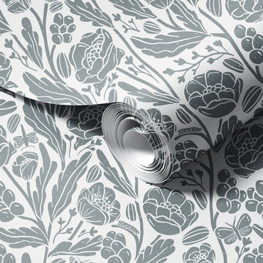 Whimsical Garden Floral Wallpaper