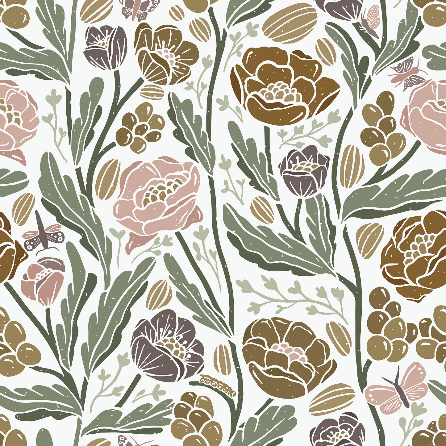 Whimsical Garden Floral Wallpaper