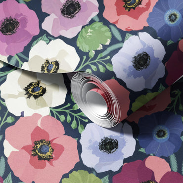 Anemone peel and stick wallpaper room mockup