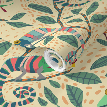 Quirky Chameleon Wallpaper