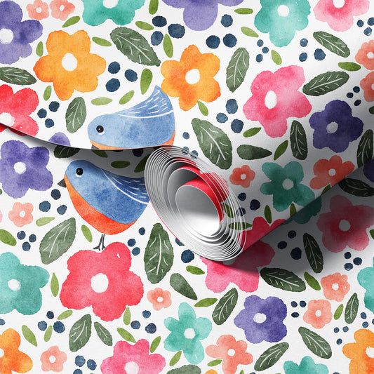 Aqua Real peel and stick wallpaper room mockup