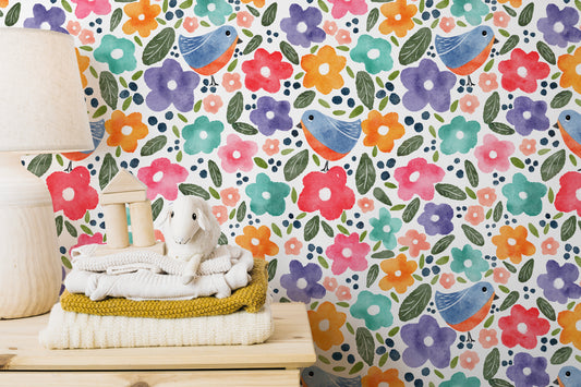 Aqua Real peel and stick wallpaper room mockup