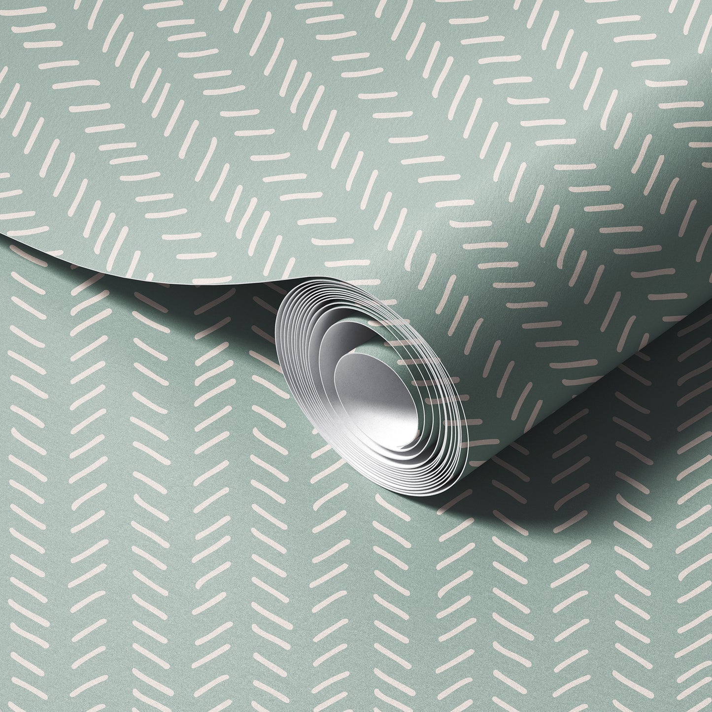 Aqua Mudcloth peel and stick wallpaper room mockup