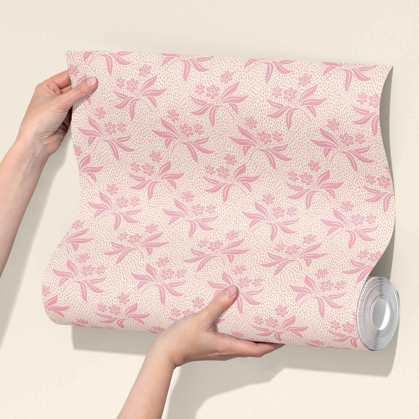 Audrey's Cottage Garden in Cream and Pink Wallpaper