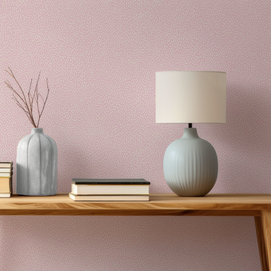 Audrey's Seedlings in Pink and Cream Wallpaper