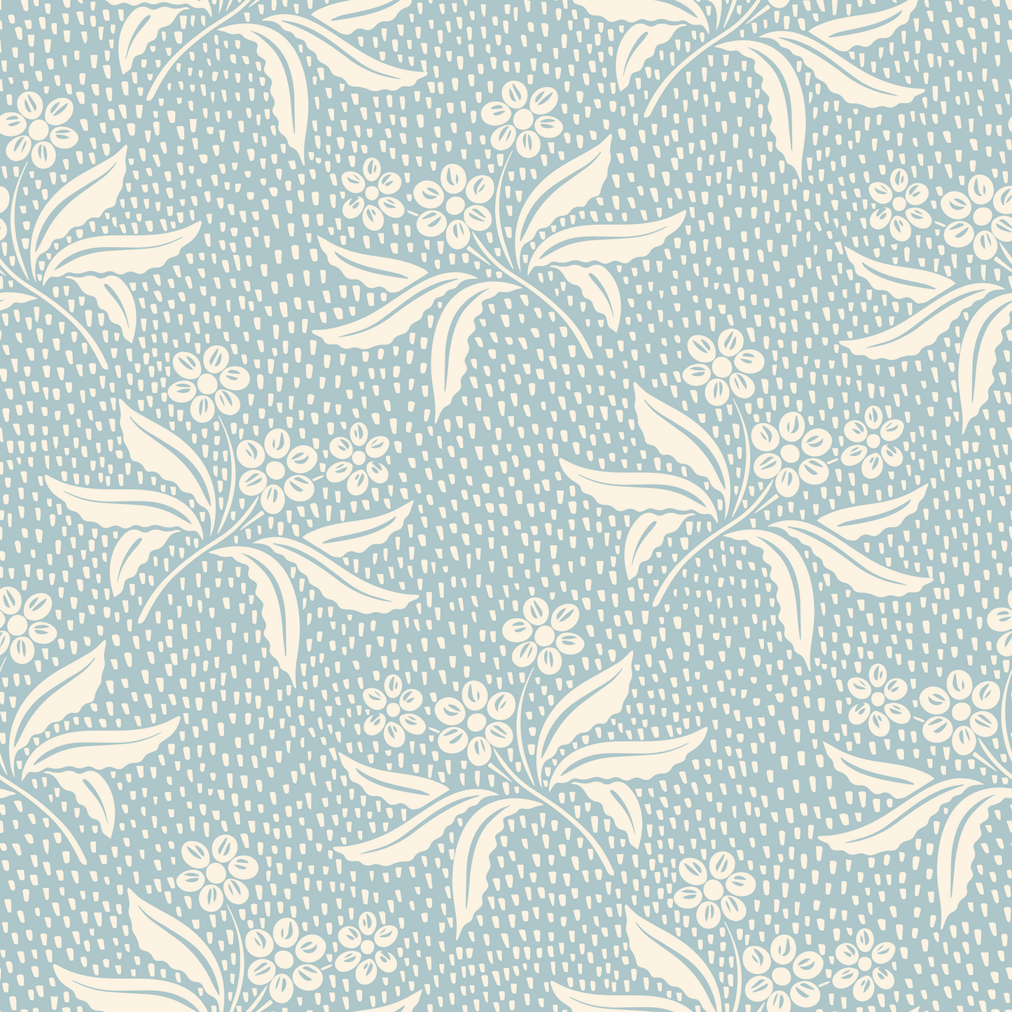 Audrey's Cottage Garden in Light Blue and Cream Wallpaper