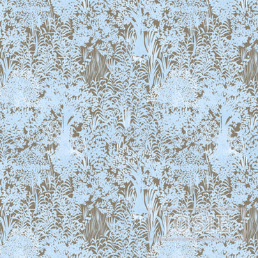 Decorative pattern with brown and white design on a light blue background