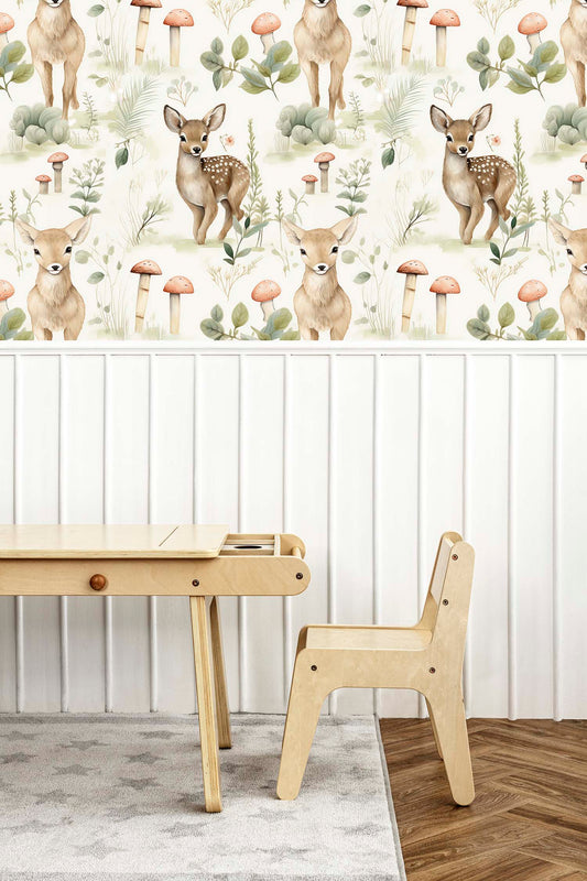 Baby Doe Peel and Stick Wallpaper - Kids, Leaves, Nursery