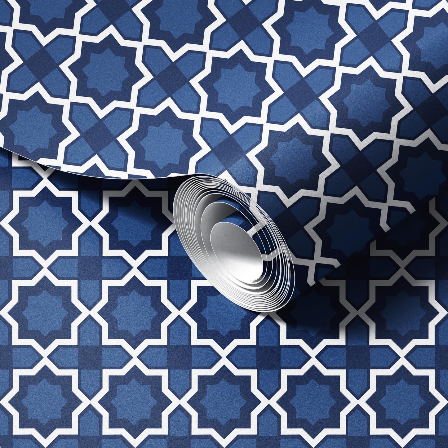 Backsplashes Lattice Indigo Wallpaper