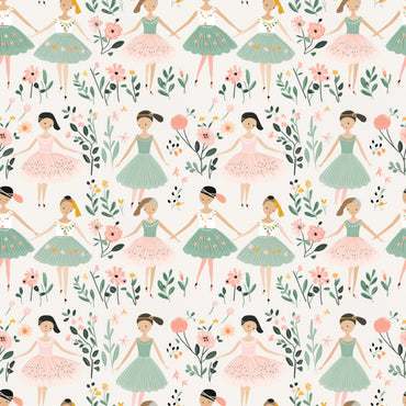 Ballerina peel and stick wallpaper pattern detail