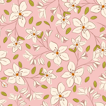 Blossom Soft Cozy Pink peel and stick wallpaper pattern detail