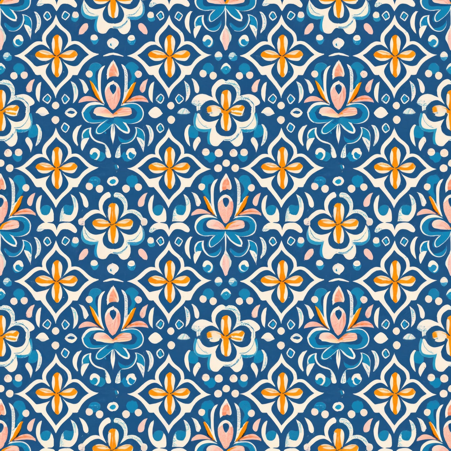 Blue Italian Tile Wallpaper