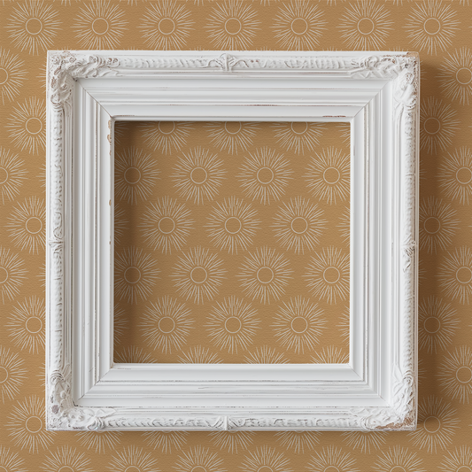 Radiant Sunshine peel and stick wallpaper sample room mockup