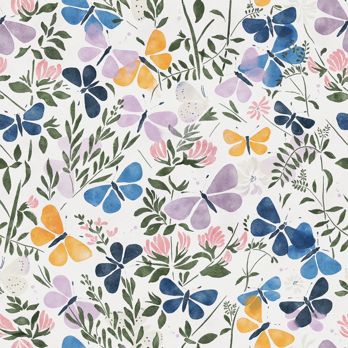 Butterflies Among Flowers Wallpaper