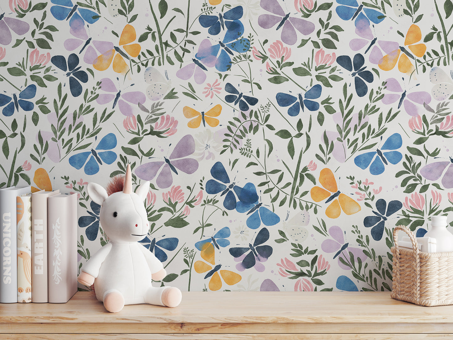 Butterflies Among Flowers Wallpaper