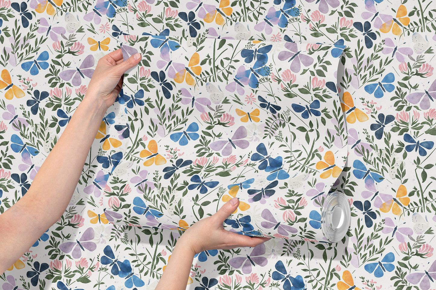 Butterflies Among Flowers Wallpaper