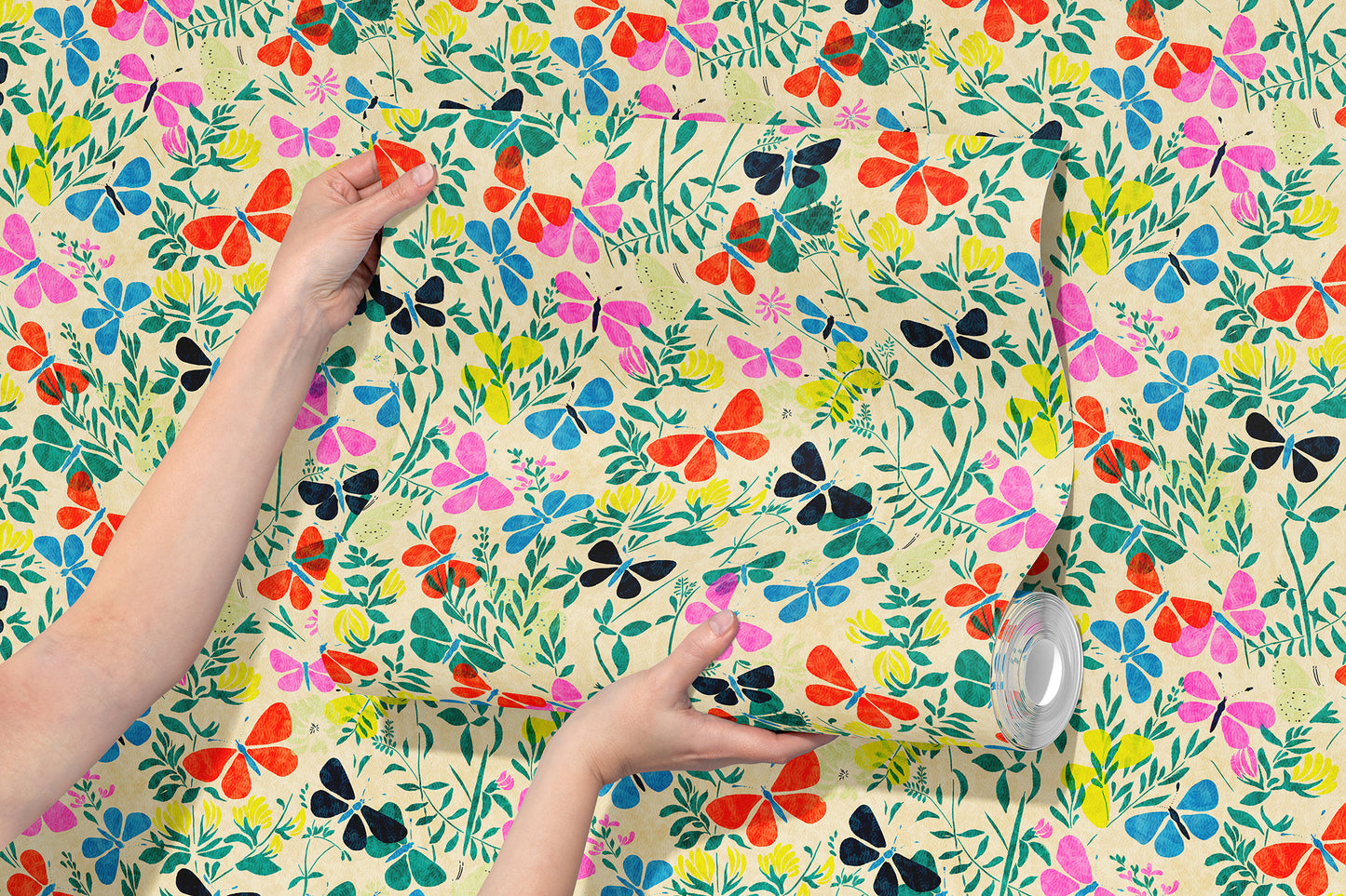 Butterflies Among Flowers Wallpaper