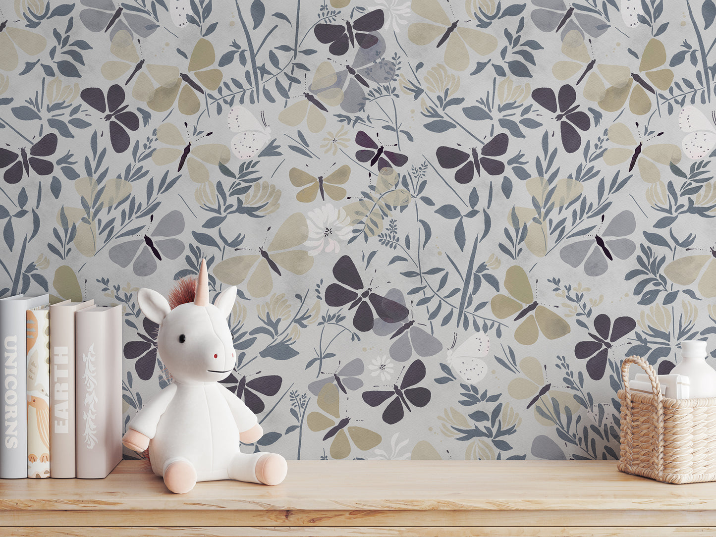 Butterflies Among Flowers Wallpaper