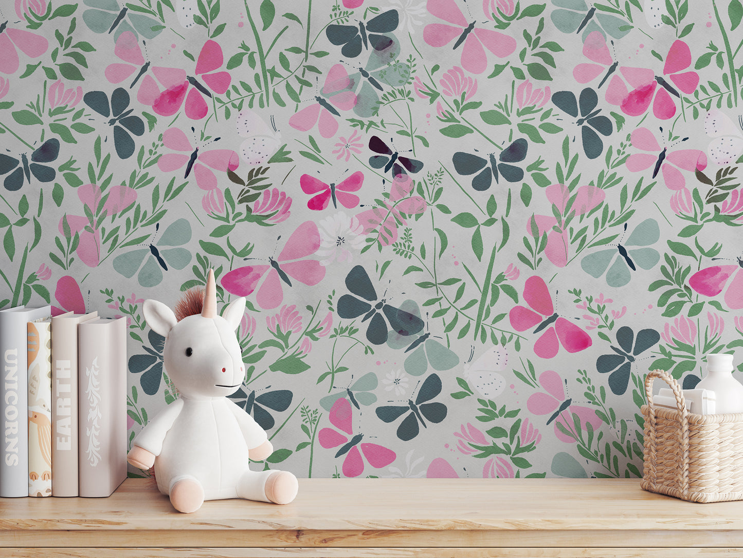 Butterflies Among Flowers Wallpaper