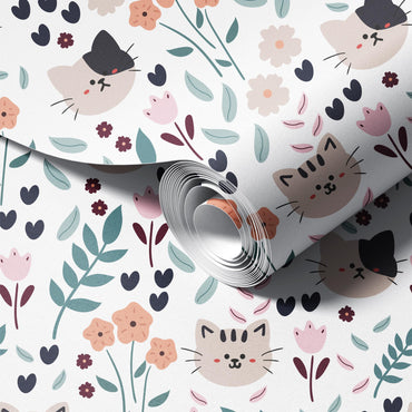 Cats and Plants Wallpaper