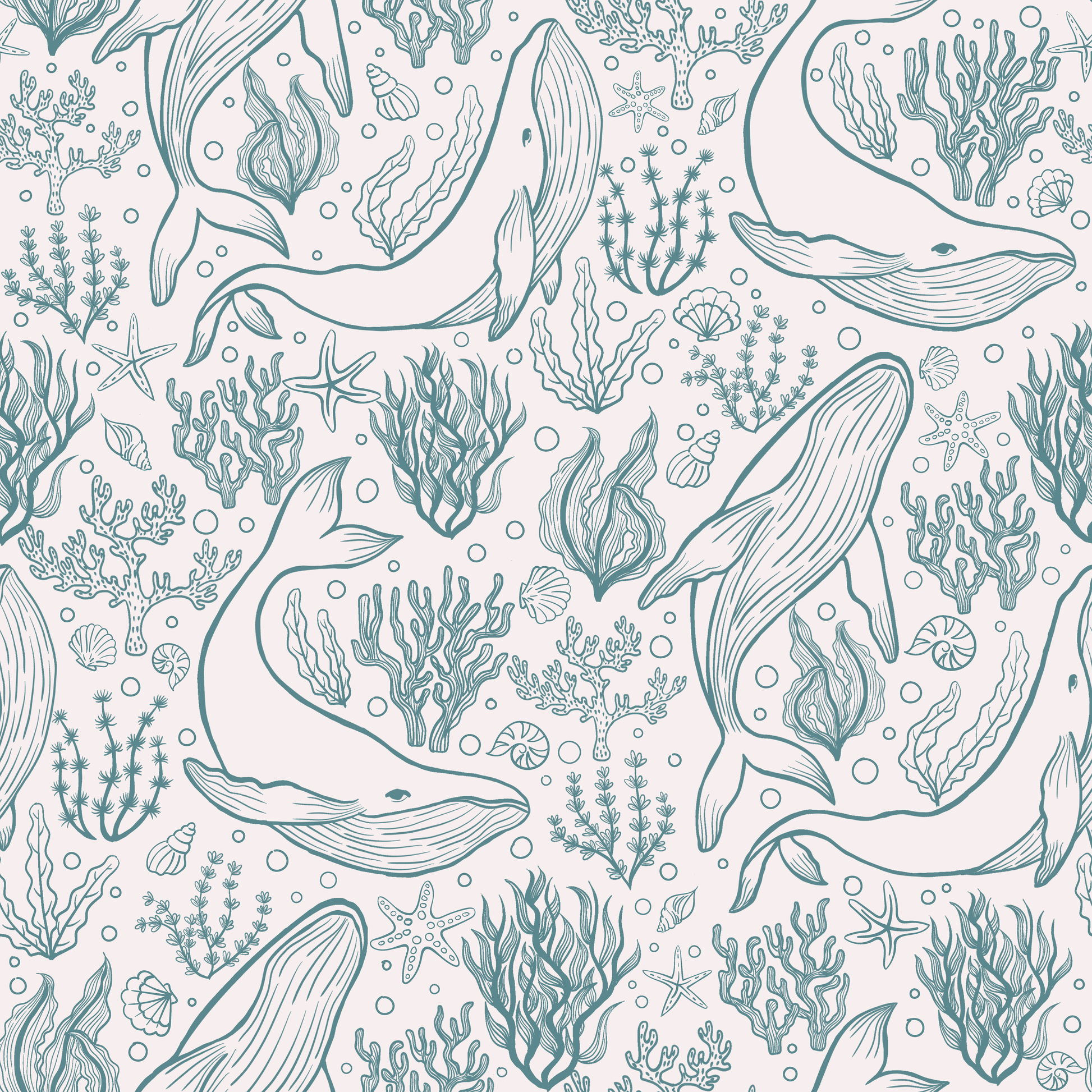 Humpback Whale Line Art Wallpape.