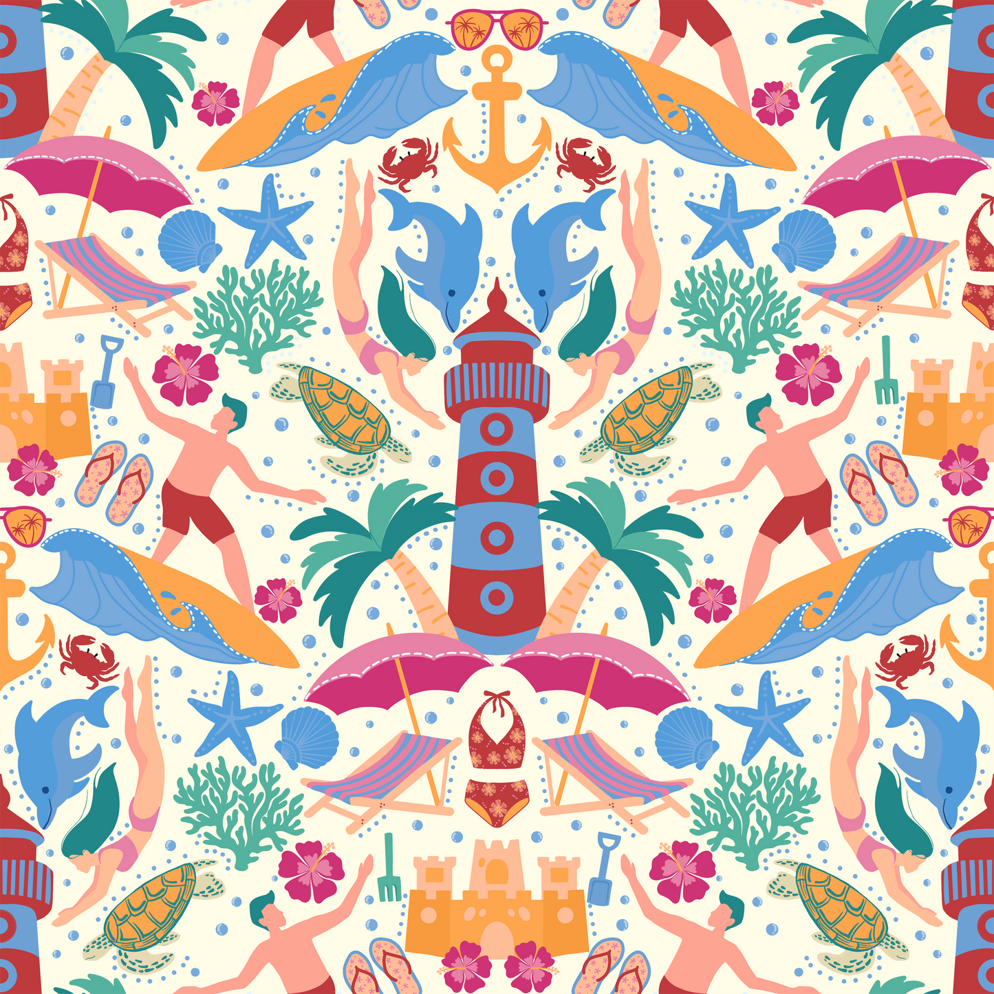 Summer Beach Day Wallpaper.