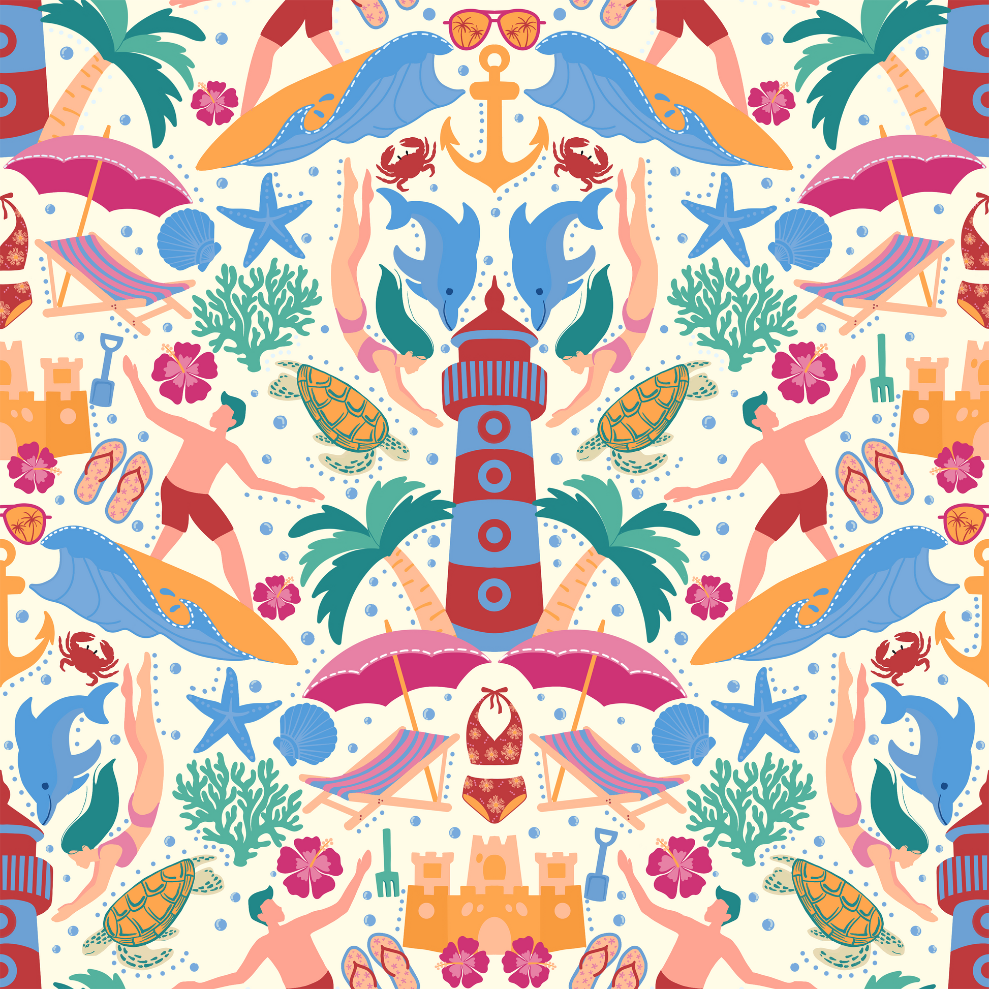 Summer Beach Day Wallpaper.