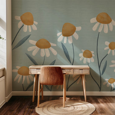 Daisies Mural Peel and Stick Wall Mural - Floral, Botanical, Daisy