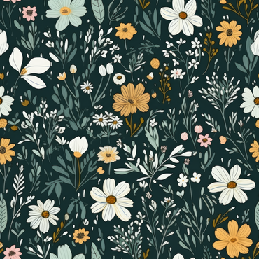 Dark Vintage Wild Flowers Wallpaper