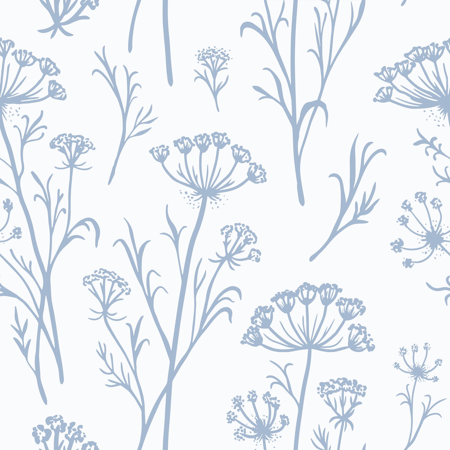 Blue floral pattern on a white background