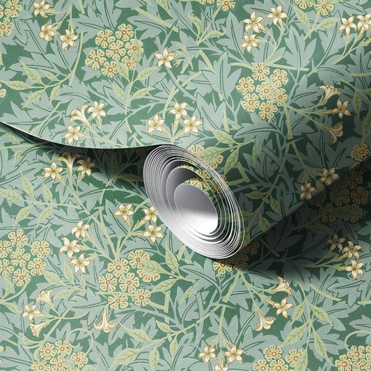 Jasmine By William Morris peel and stick wallpaper room mockup