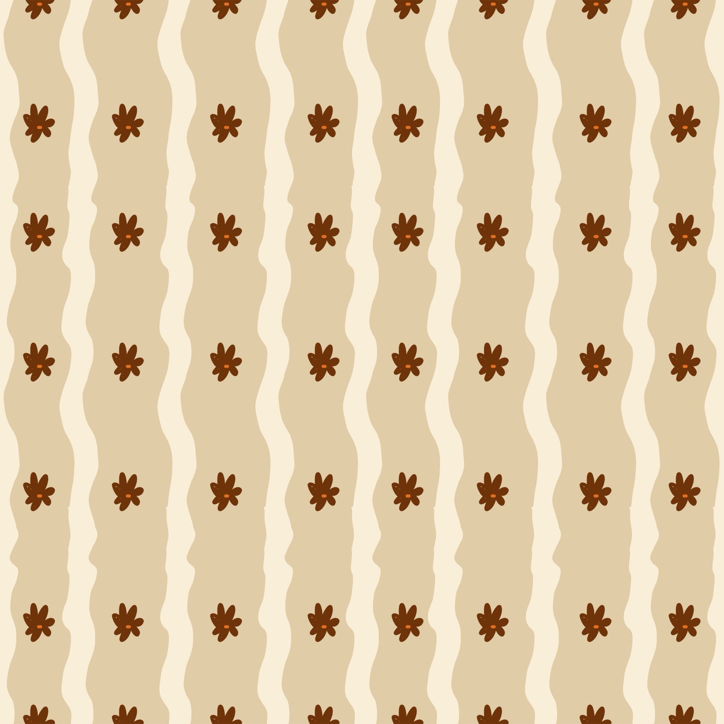 Ditsy Neutral Flowers Wallpaper