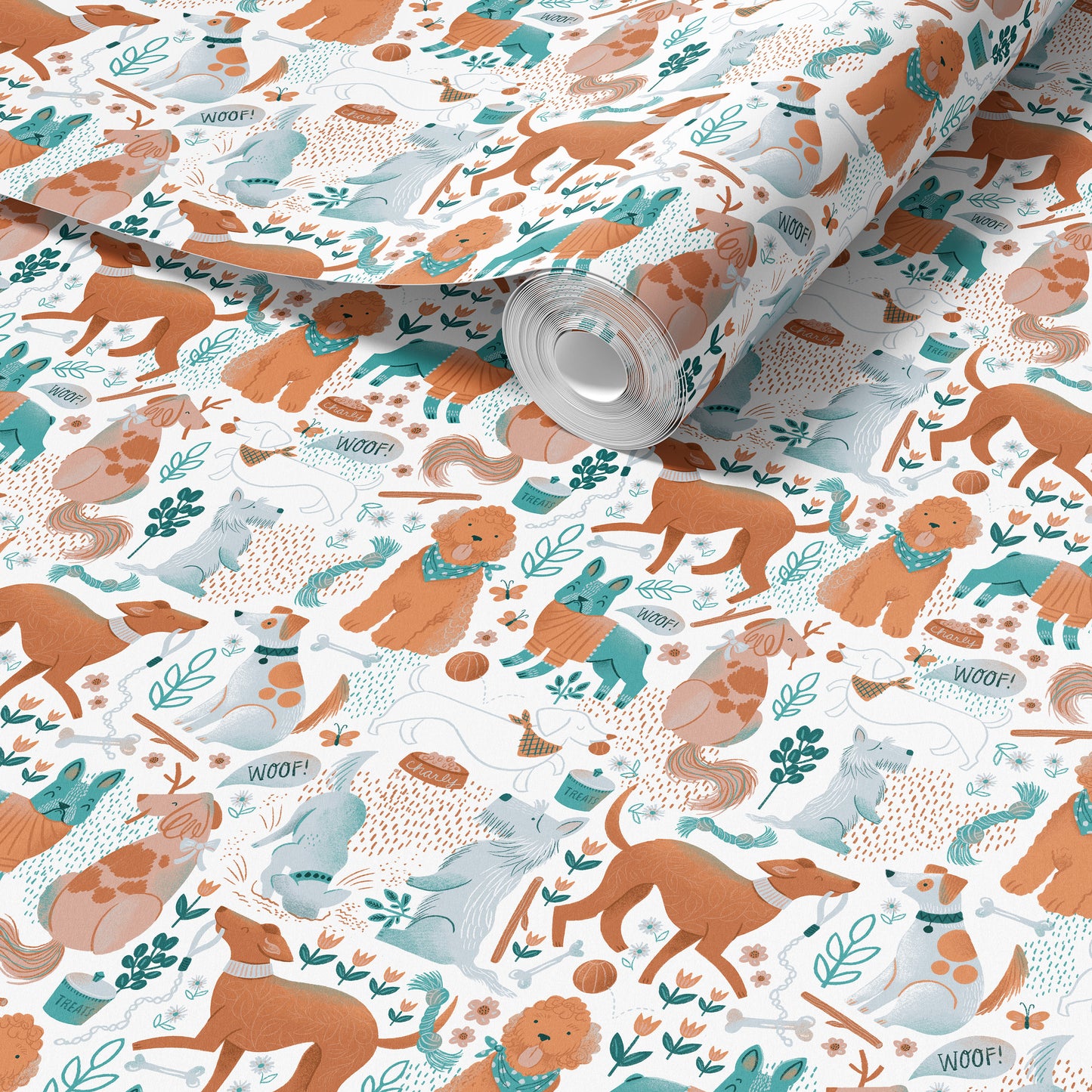 Dogs Pattern Wallpaper