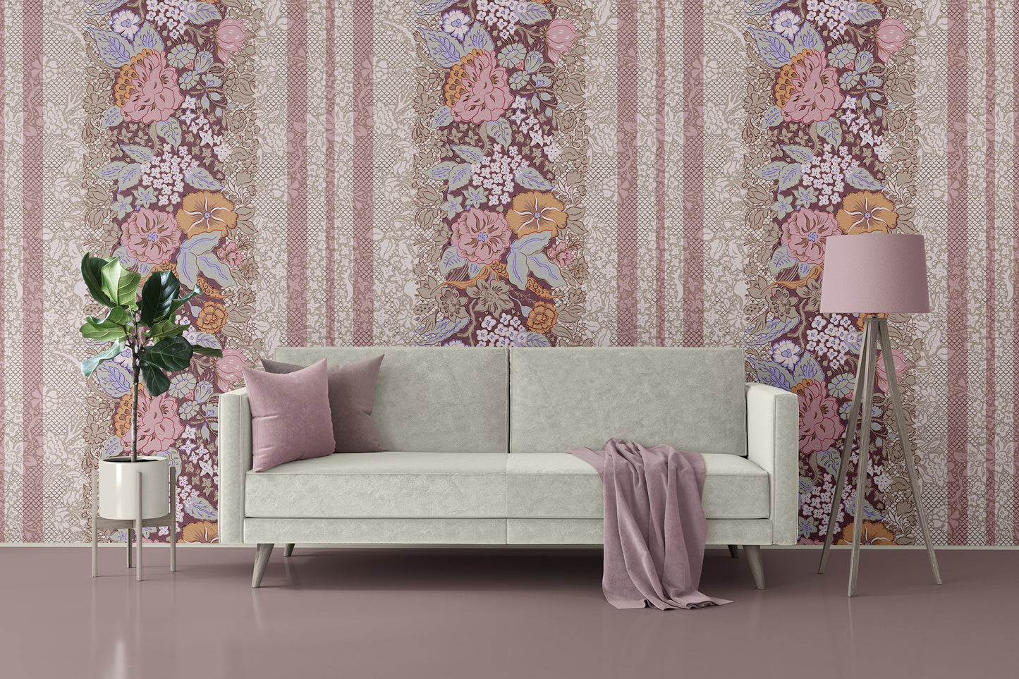 Elegant Floral Pathway Wallpaper
