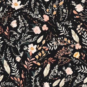 Fall Wildflowers peel and stick wallpaper pattern detail