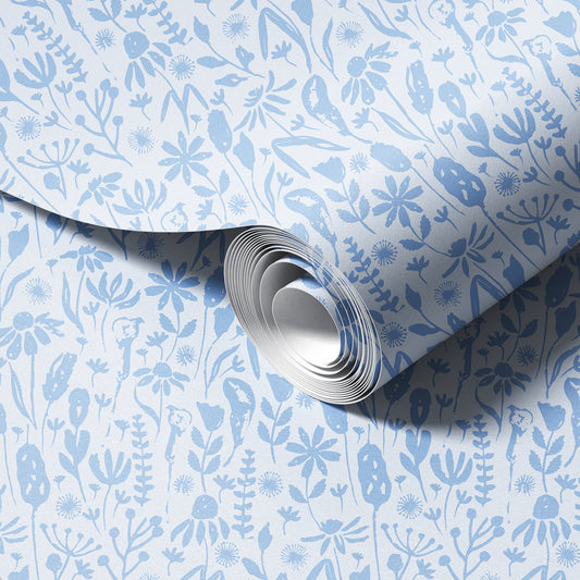 Field of Flowers peel and stick wallpaper room mockup