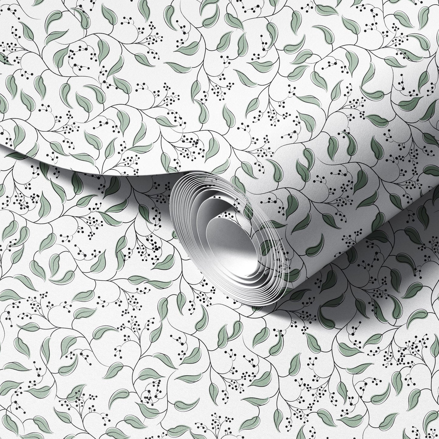 Fresh Buds White Wallpaper