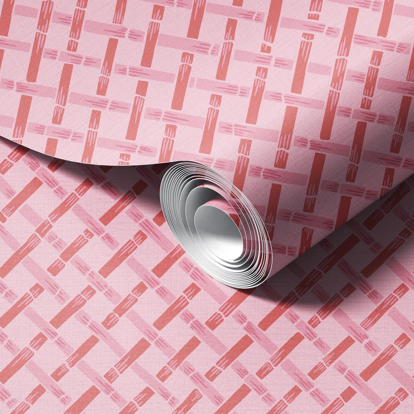 Garden Trellis Pink Wallpaper